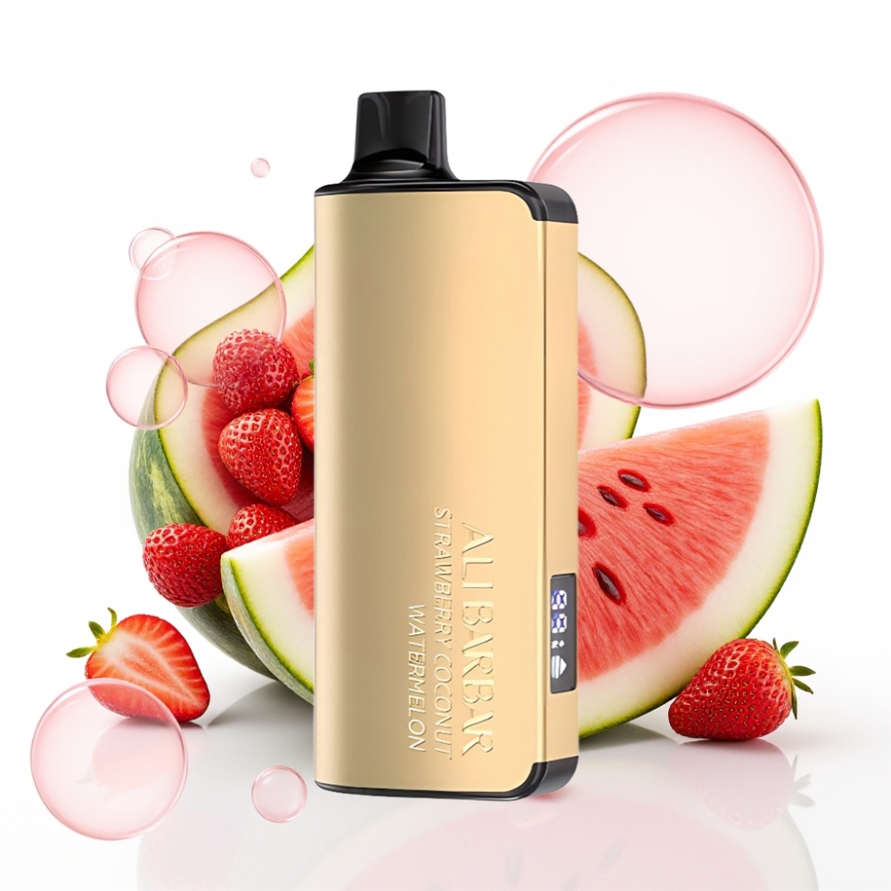 Alibarbar Ingot 9000 Puffs 22ml 2350mAh LED Morango Coco Melancia