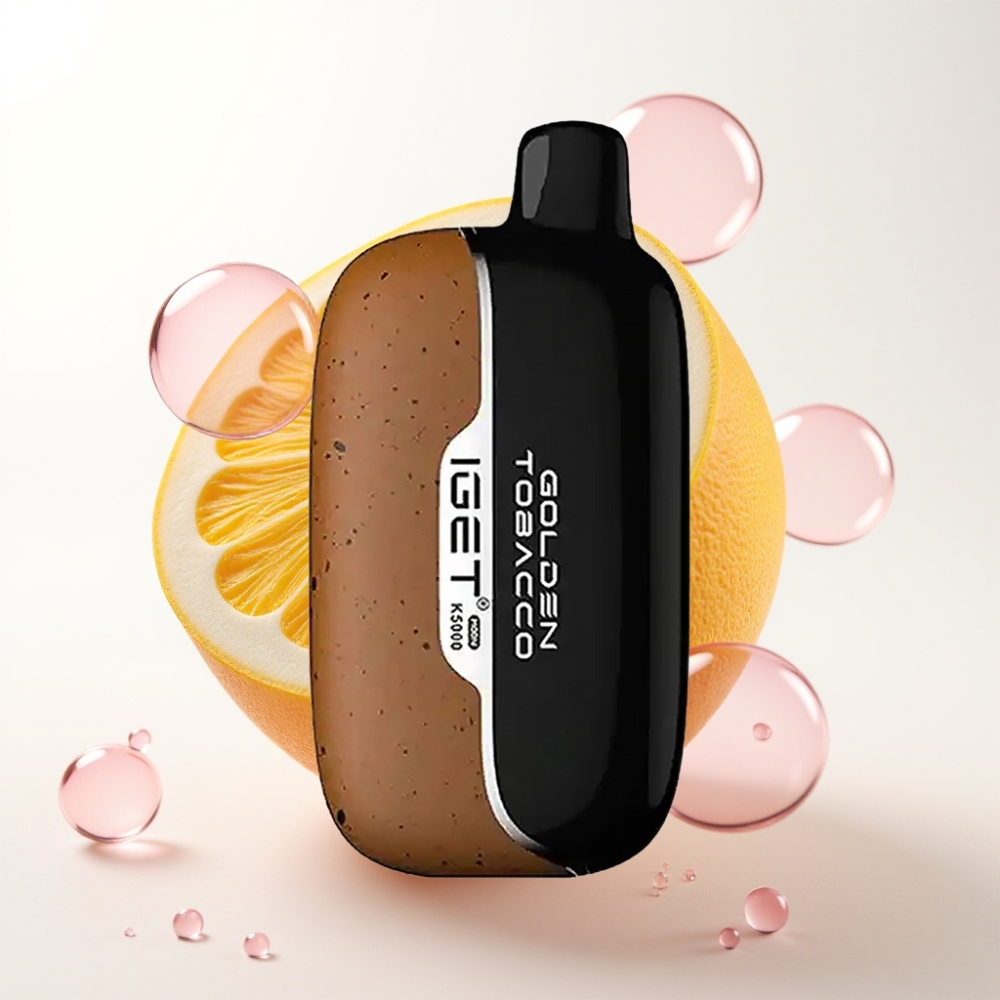 IGET Moon 5000 Puffs Descartável Sabor Tabaco Dourado - 81,5g, Bobina Mesh 1,35 Ohm