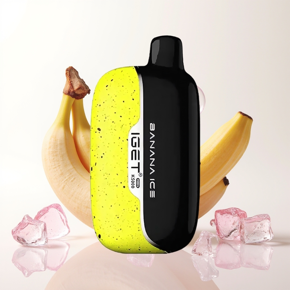 IGET Moon K5000 Puffs Vape Descargável Banana Ice Gelada – 81.5g, 1.35 Ohm, 49.5x25.3x99.4mm