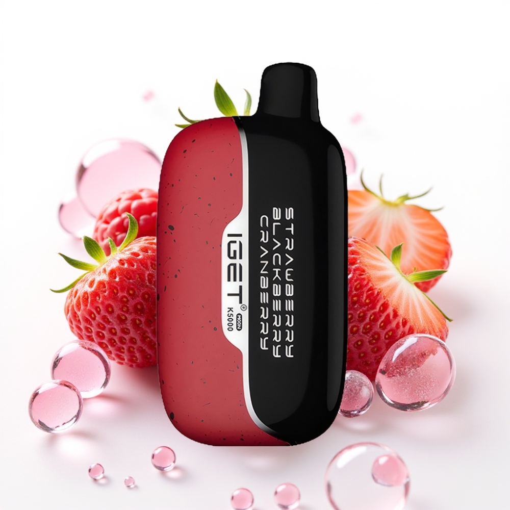 IGET Moon K5000 Puffs Vape Descartável Morango Amora Cranberry - 81.5g, 1.35 Ohm