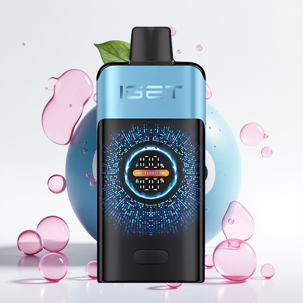 IGET ONE 12000 Puffs Descartável Vape Monstro Azul com Tela Colorida Curva e 2700 mAh