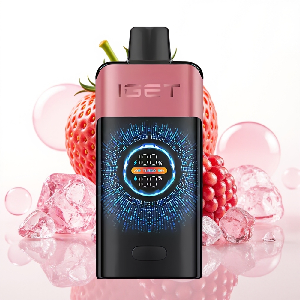 IGET ONE 12000 Puffs Turbo 9000 Puffs Morango Romã Gelo Tela Curva 2700 mAh