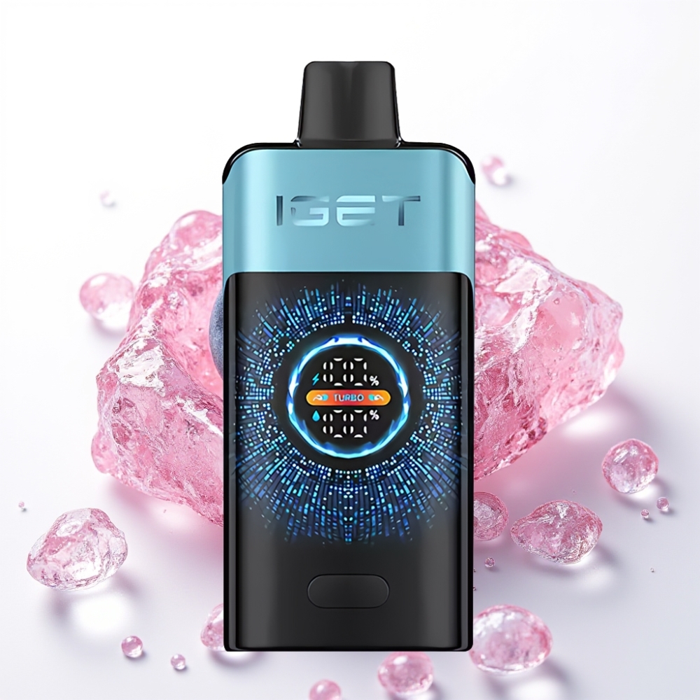 IGET ONE 12000 Puffs Vape Descartável Mirtilo Gelo com Tela Colorida, 2700 mAh, 0.6 ohm
