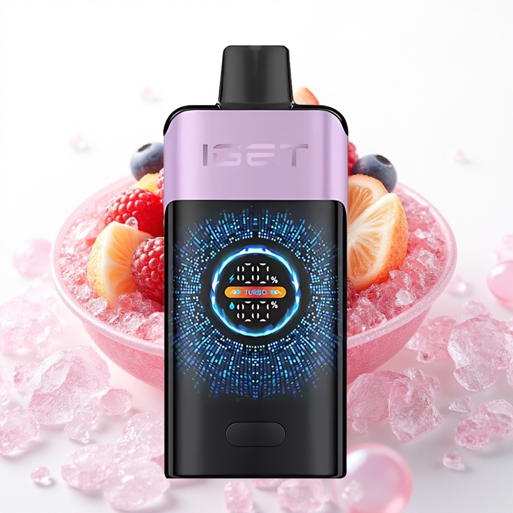 IGET ONE 12000 Puffs Vaporizador Descartável Frutas Vermelhas Gelo com Tela Colorida, 2700mAh, 0.6ohm