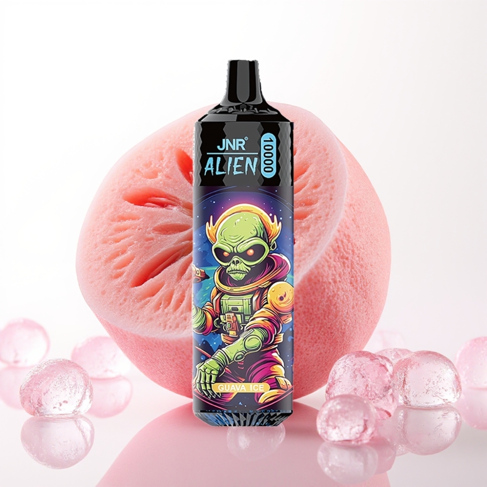 JNR Alien 10000 Puffs Vape Descansável Guava Ice com 850mAh, Tipo-C e LED