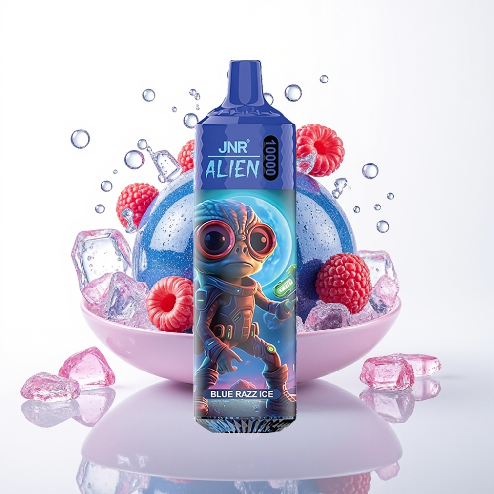 JNR Alien 10000 Puffs Vape Descartável Blue Razz Ice, 850mAh, 20ml, RGB