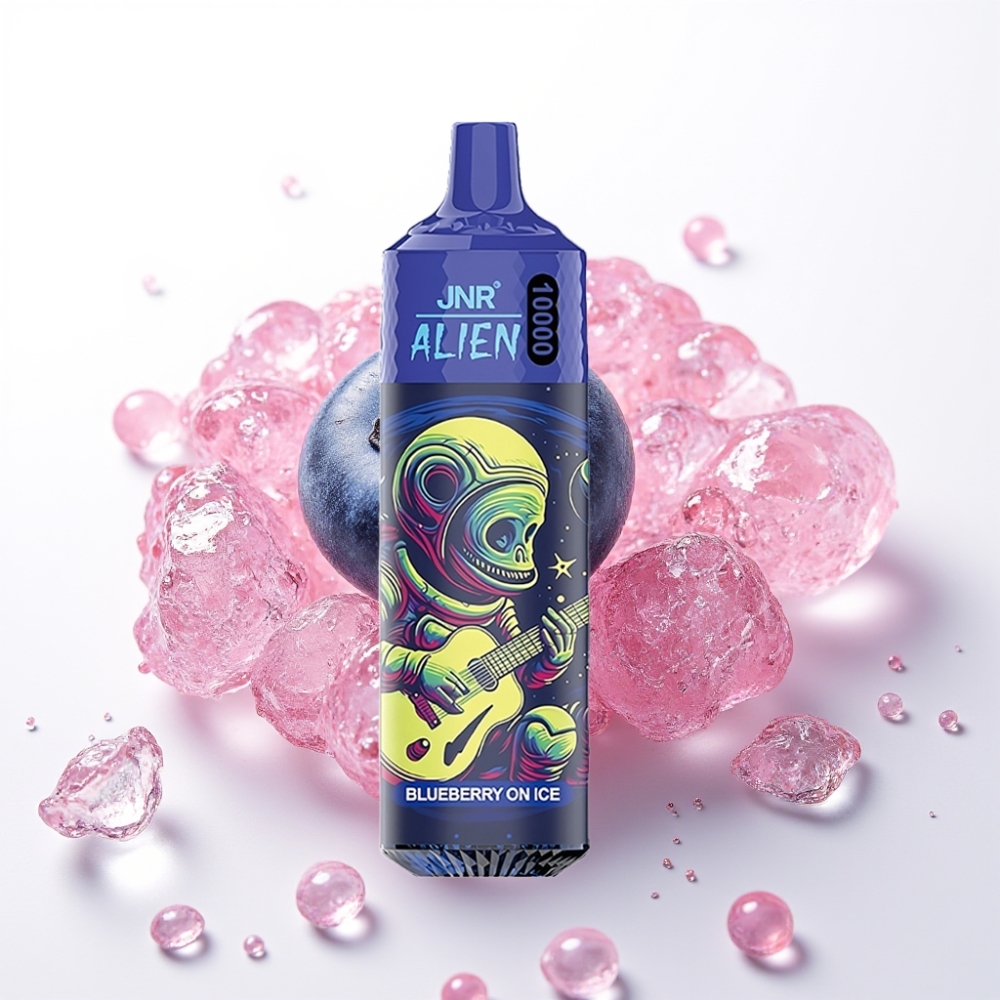 JNR Alien 10000 Puffs Vape Descartável Mirtilo no Gelo com Bateria 850mAh e Tipo-C