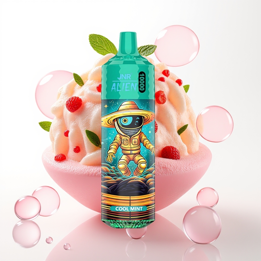 JNR Alien 10000 Puffs Vape Disposable Menta Refrescante com Bateria 850mAh e Carregamento Type-C