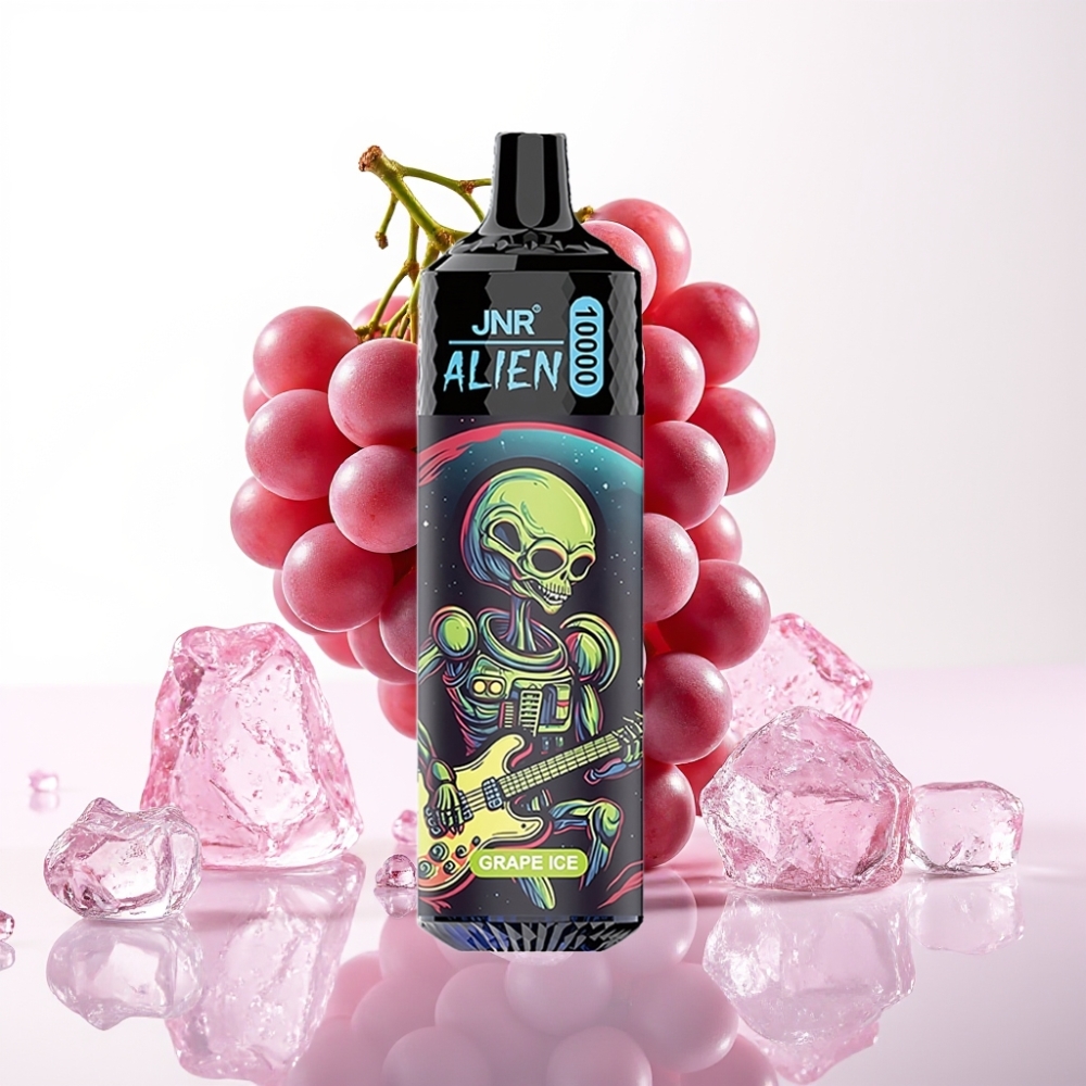 JNR Alien 10000 Puffs Vape Gelo de Uva, 850mAh, Tipo-C, LED RGB, 20ml