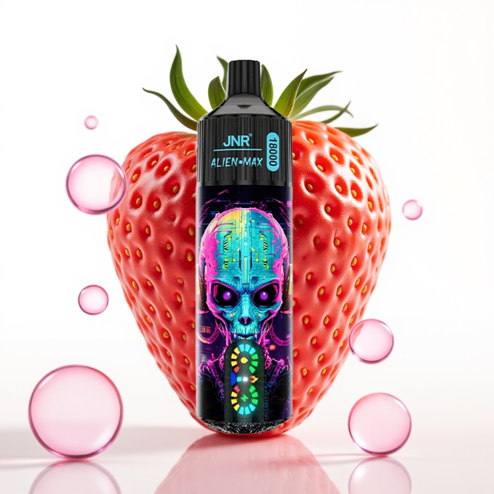 JNR Alien Max 18000 Puffs Vape Display LED Duplo Mesh Morango Hubba Bubba