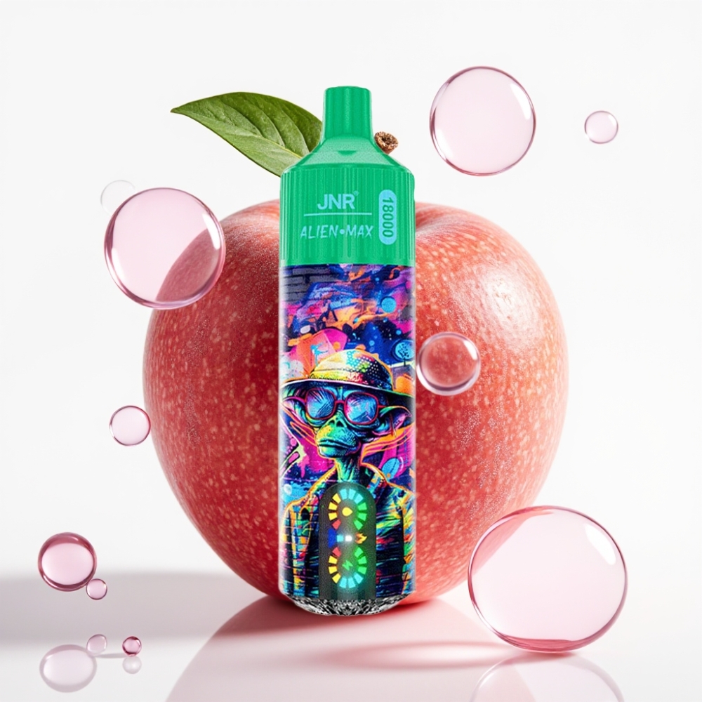 JNR Alien Max 18000 Puffs Vape Maçã Congelada com LED, Dual Mesh, 28ml, Tipo-C