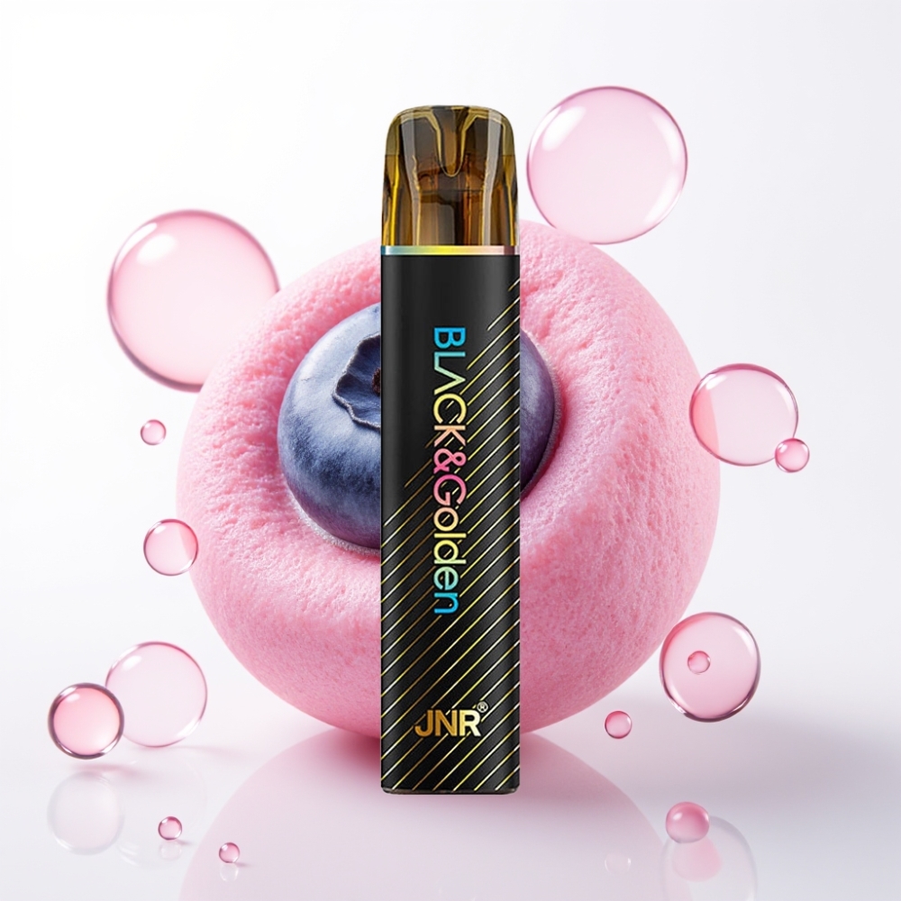 JNR Black&Golden 800 Puffs 2ml 2% Nic TPD Sabor Chiclete de Mirtilo