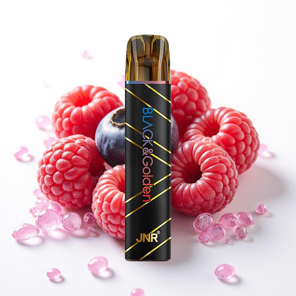 JNR Black&Golden 800 Puffs 2ml 2% Nicotina Sabor Mirtilo Framboesa Azeda Disposable Vape