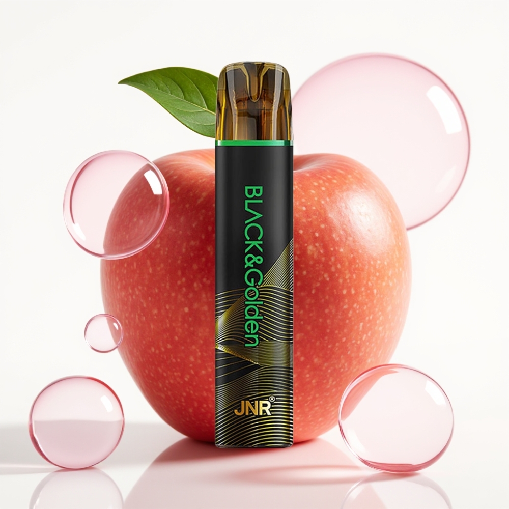 JNR Black&Golden 800 Puffs 2ml Maçã Verde Descartável com 2% Nicotina e Certificação TPD