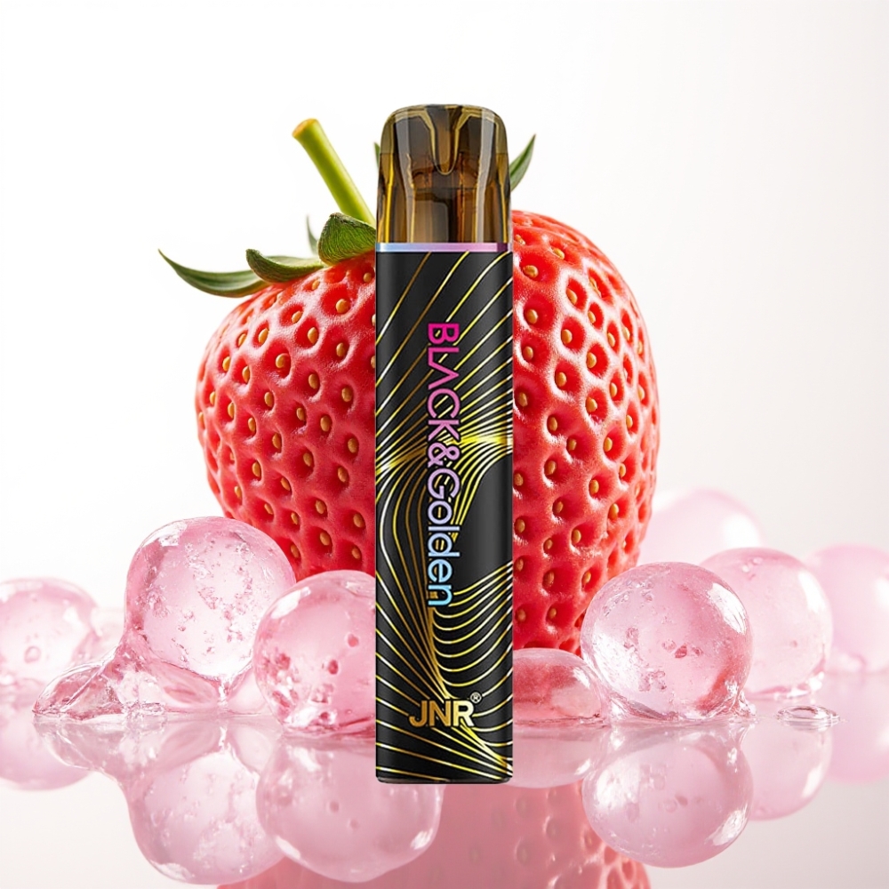 JNR Black&Golden 800 Puffs 550mAh 2ml Morango Gelo Disposable Vape TPD 2%