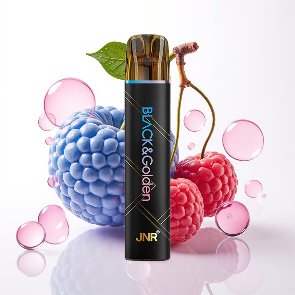 JNR Black&Golden 800 Puffs 550mAh 2ml TPD Sabor Cereja Blue Razz Sem Recarga