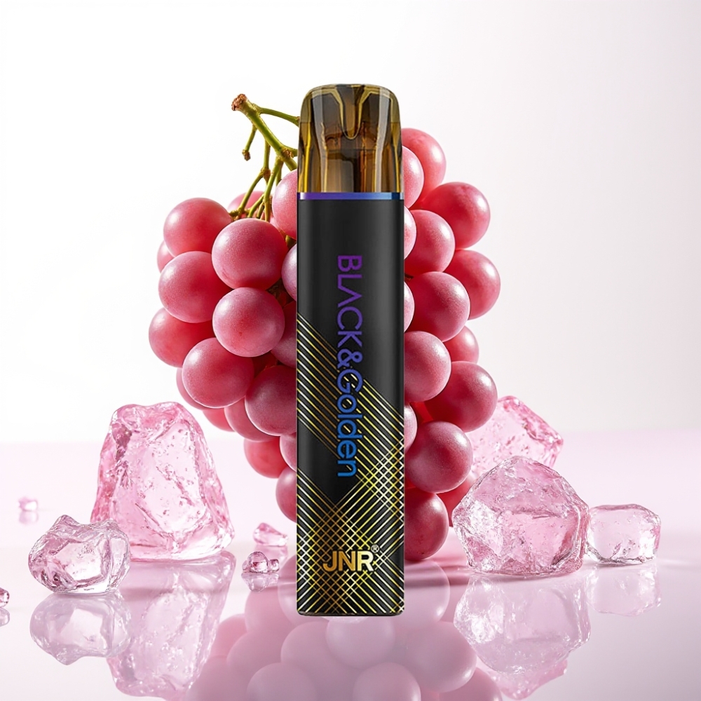 JNR Black&Golden 800 Puffs 550mAh 2ml TPD Sem Recarga Nicotina 2% Sabor Uva Gelo