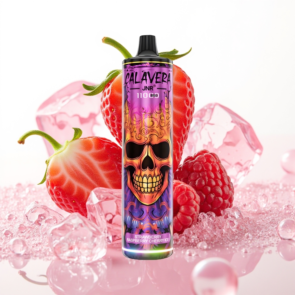 JNR Calavera 11000 Puffs Recarregável USB-C 850mAh 21ml 1.0ohm Morango Framboesa Cereja Gelo