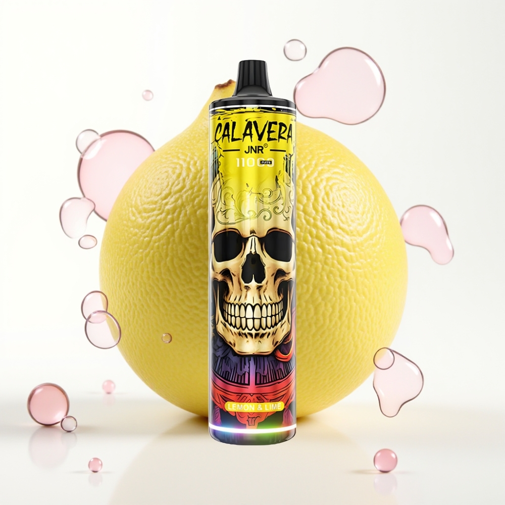 JNR Calavera 11000 Puffs Vape Descartável Limão e Lima com Bateria 850mAh, 21ml e Carregamento Type-C
