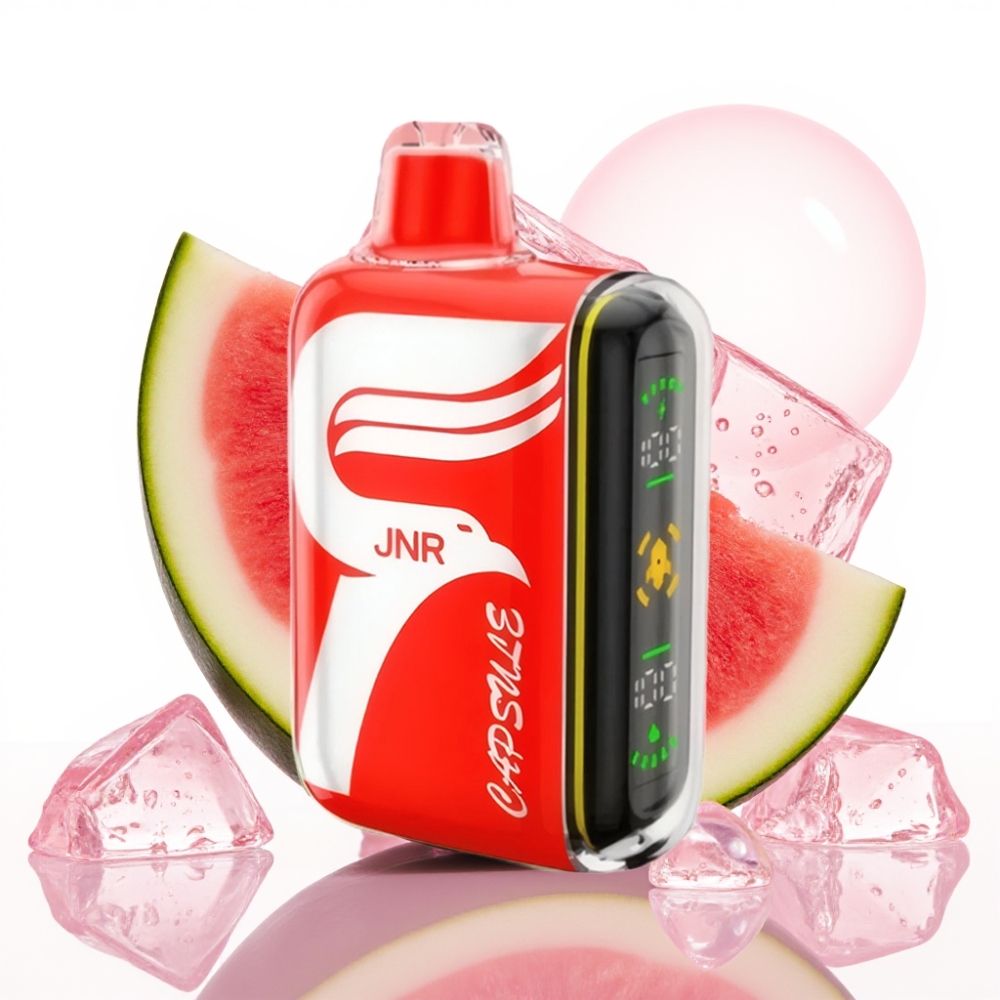 JNR Capsule 15000 Puffs Vaporizador Descartável Melancia Gelada com Bateria 850mAh, 20ml, Dual Mesh Coil