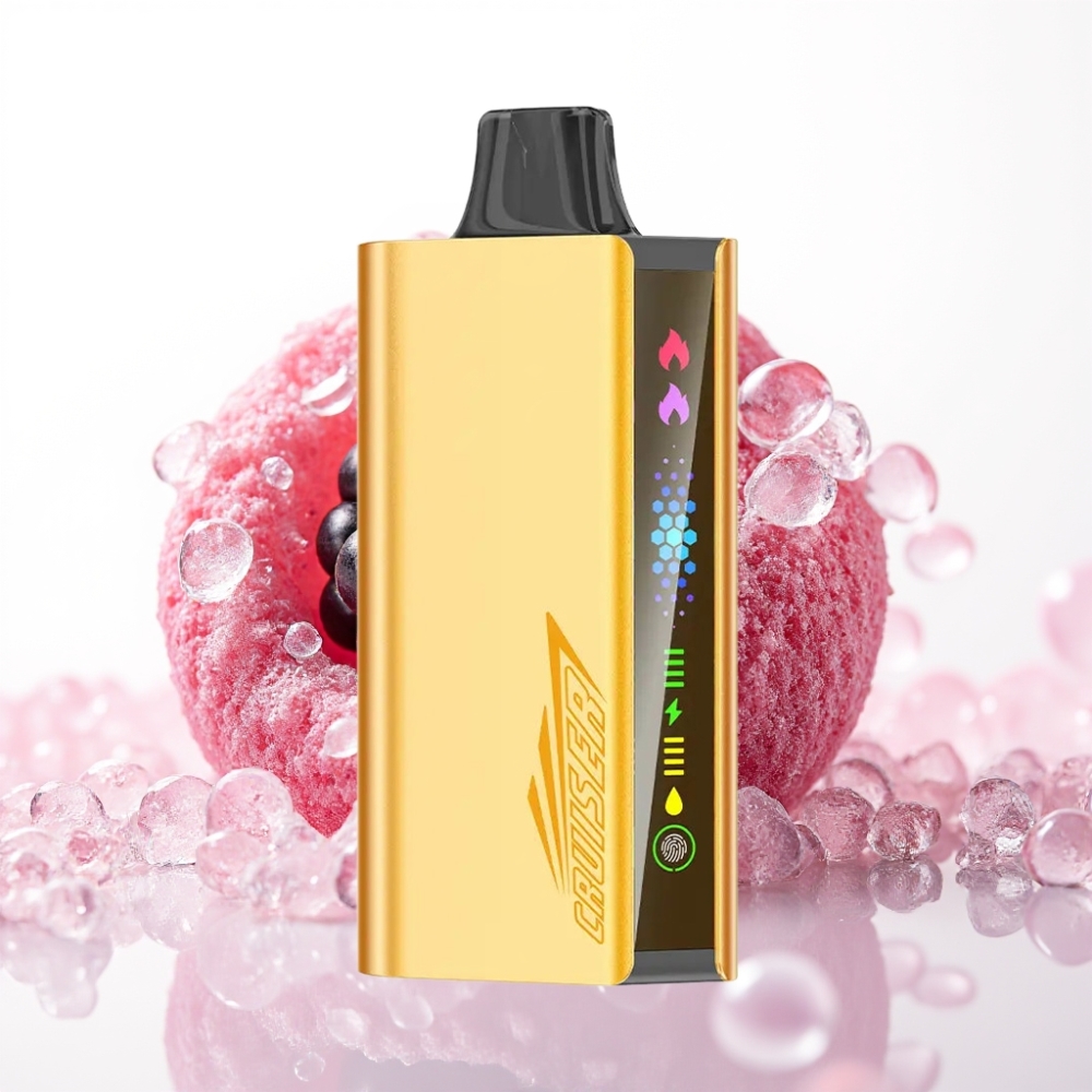 JNR Cruiser 12000 Puffs Vape Descartável Sem Recarga Blackberry Ice, Bateria 3500mAh, Tela Animada, 50mg/mL
