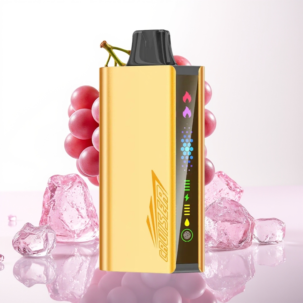 JNR Cruiser 12000 Puffs Vape Sem Carga Corpo de Alumínio Sabor Uva Gelo
