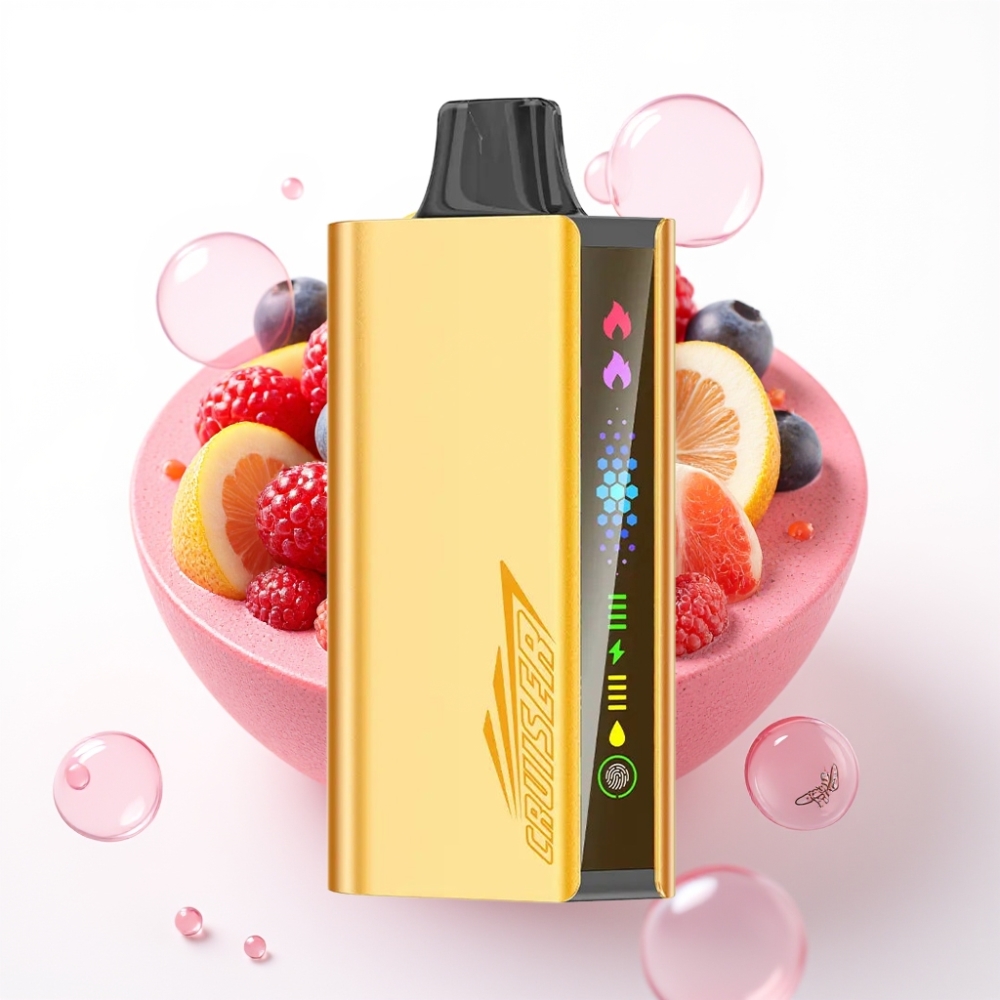 JNR Cruiser 12000 Puffs Vape Sem Recarga Corpo Metálico Bateria 3500mAh Sabor Frutas Silvestres
