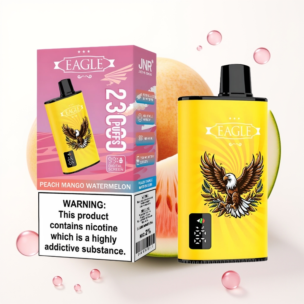 JNR EAGLE Smart 23000 Puffs Tela Digital Bobina Mesh 1.0ohm Pêssego Manga Melancia