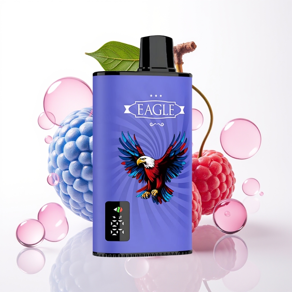 JNR EAGLE Smart 23000 Puffs Vape Descartável Tela Digital Blue Razz Cereja 25ml 2% Nic