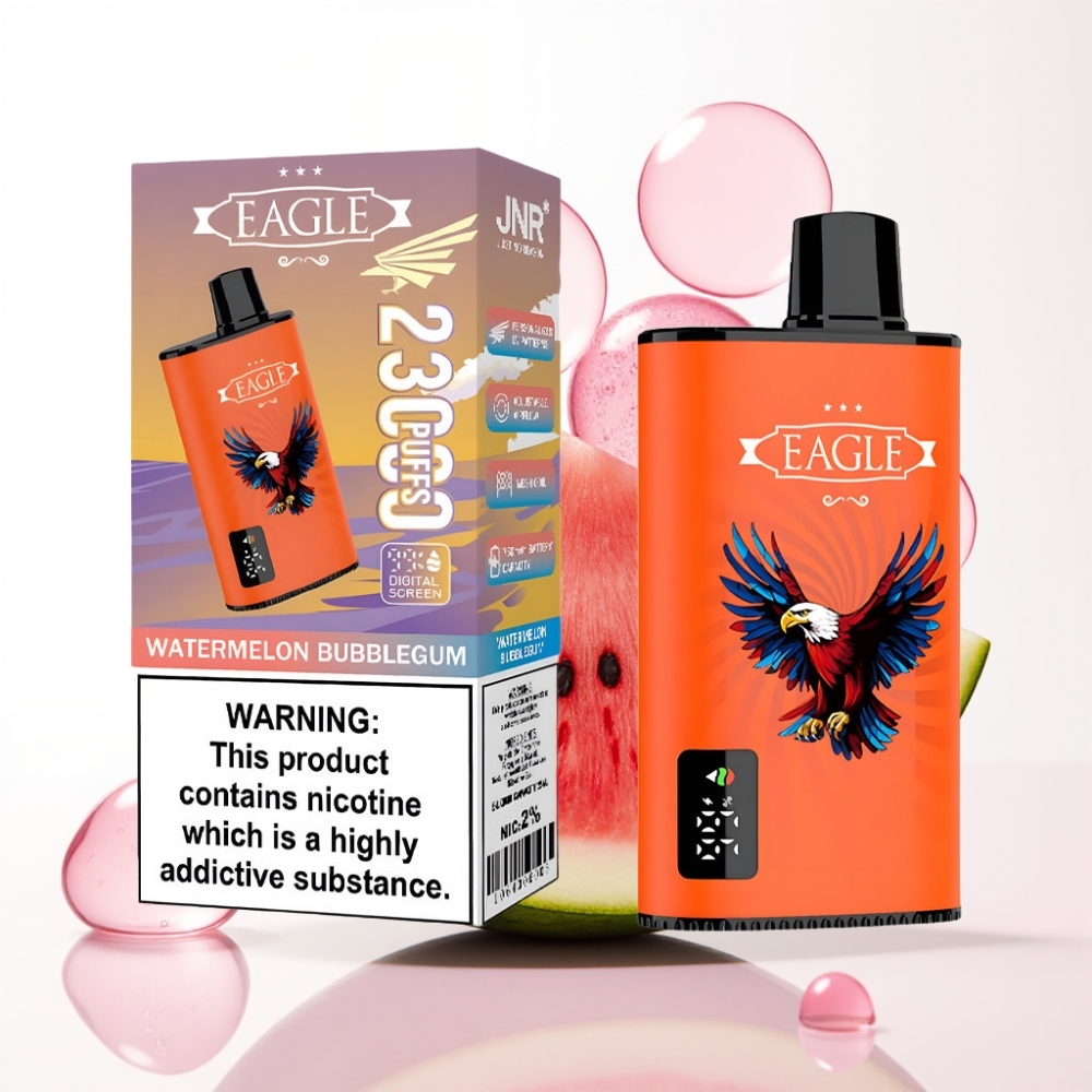 JNR EAGLE Smart 23000 Puffs Vape Digital Tela 1.0ohm Melancia Chiclete 25ml 2%