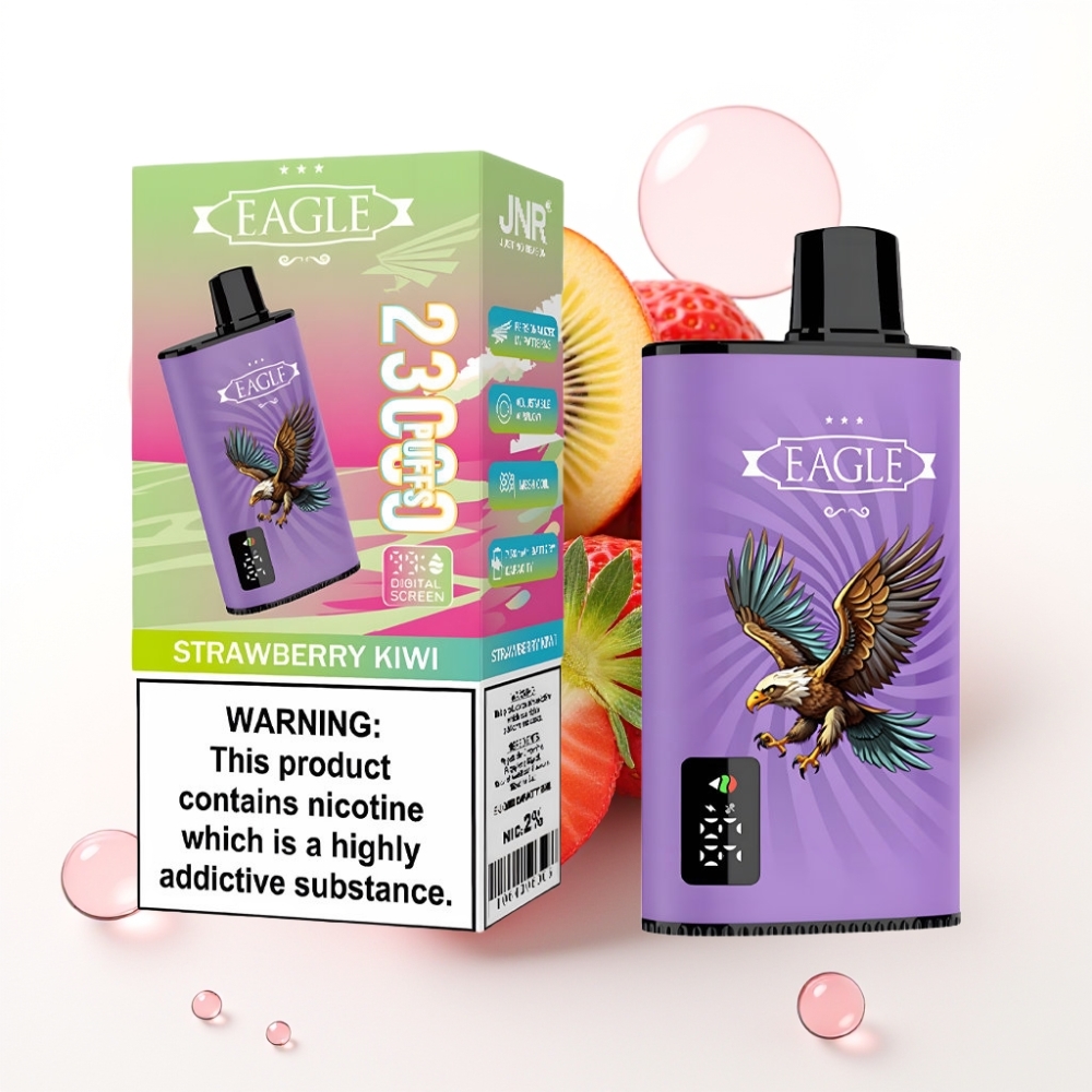 JNR EAGLE Smart 23000 Puffs Vape Digital Tela Morango Kiwi 25ml 2%