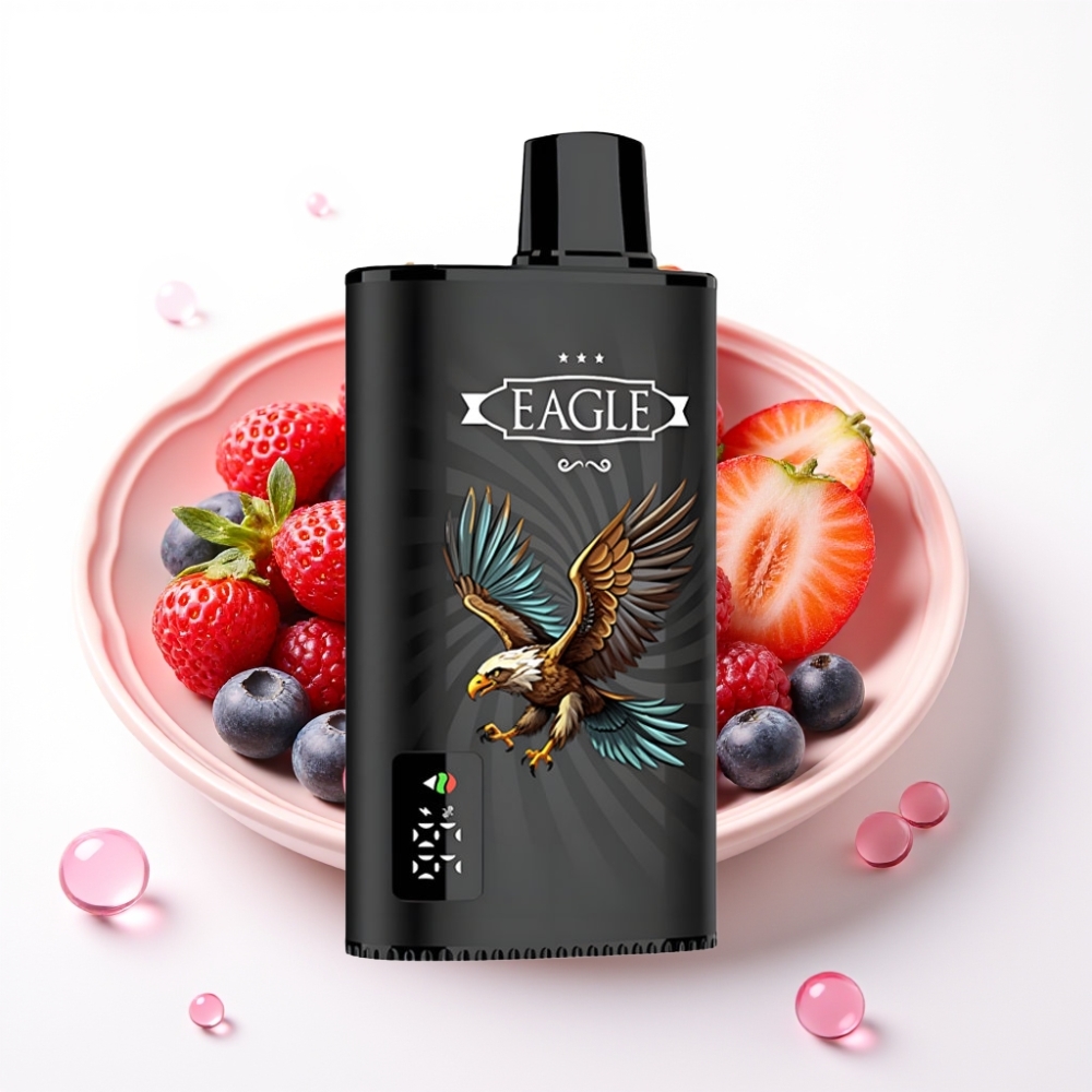 JNR EAGLE Smart 23000 Puffs Vape com Tela Digital, Bobina Mesh 1.0ohm, Fluxo de Ar Ajustável e Sabor Frutas Vermelhas