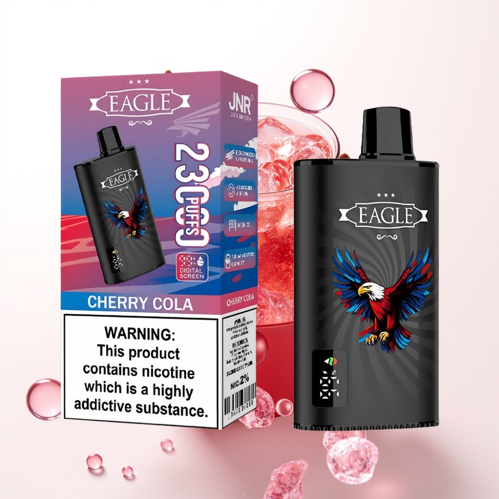 JNR EAGLE Smart 23000 Puffs Vape com Tela Digital e Coil Mesh 1.0ohm Cherry Cola