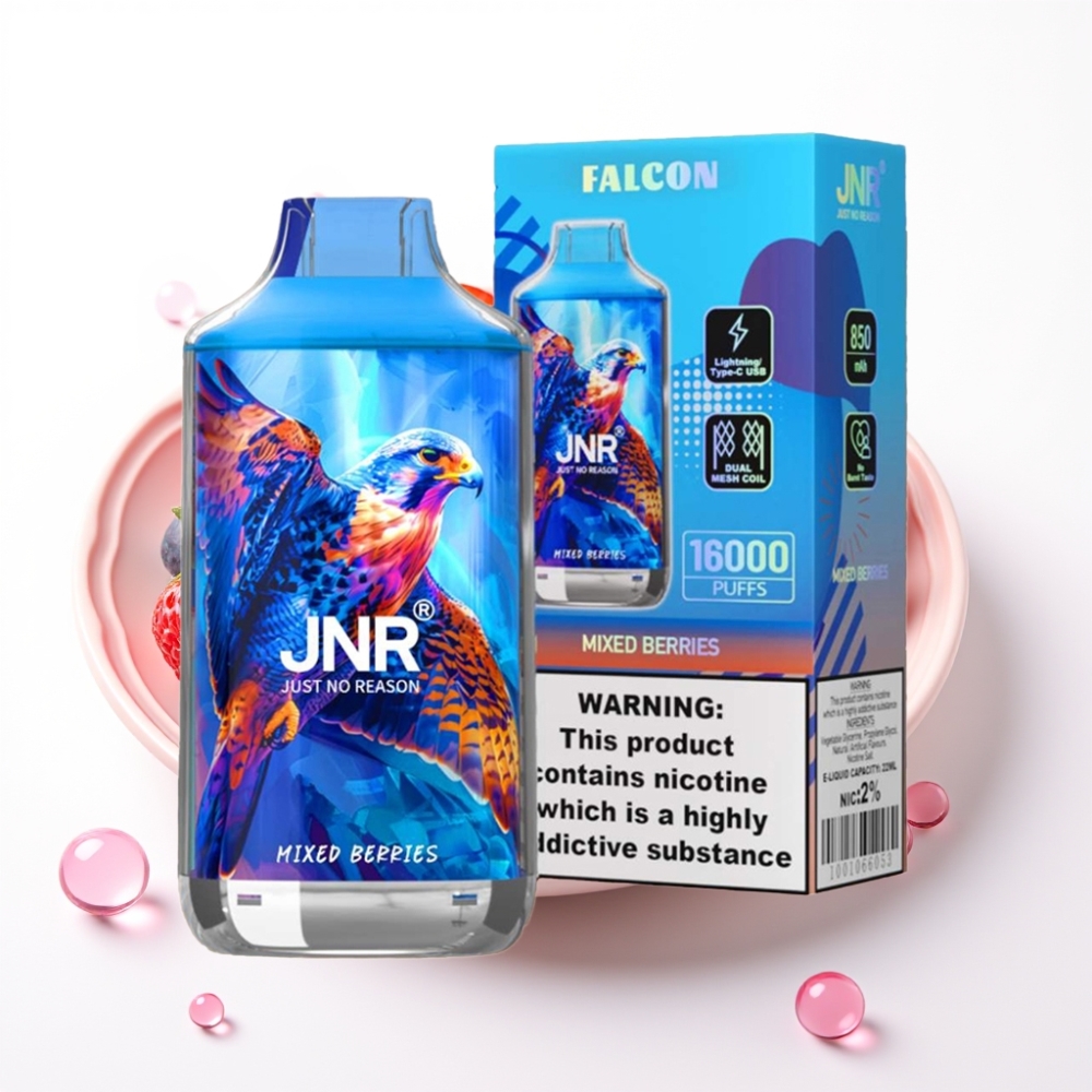 JNR Falcon 16000 Puffs Vape Bagas Silvestres com Bateria 850mAh e 22ml
