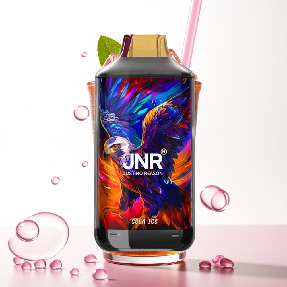 JNR Falcon 16000 Puffs Vape Descansável Cola Gelada com Bateria 850mAh, 22ml, Dual Mesh Coil