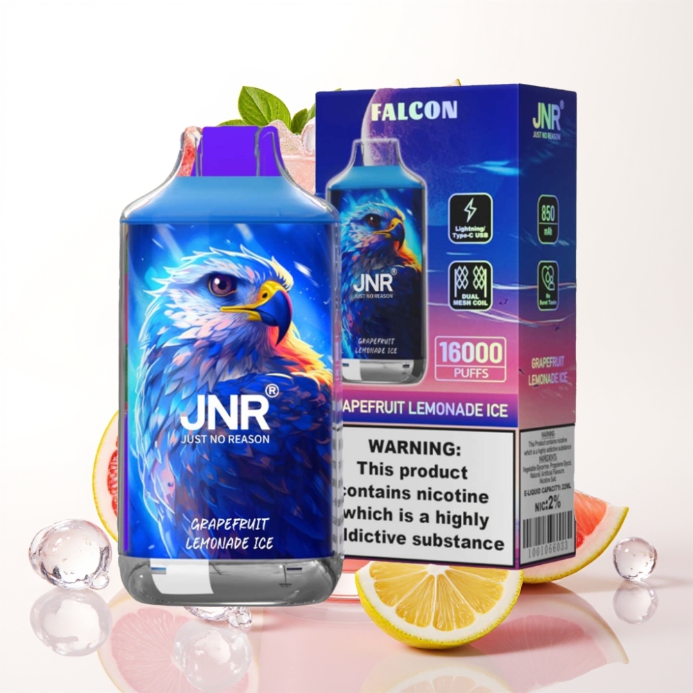 JNR Falcon 16000 Puffs Vape Toranja Limonada Gelo 850mAh 22ml Dual Mesh