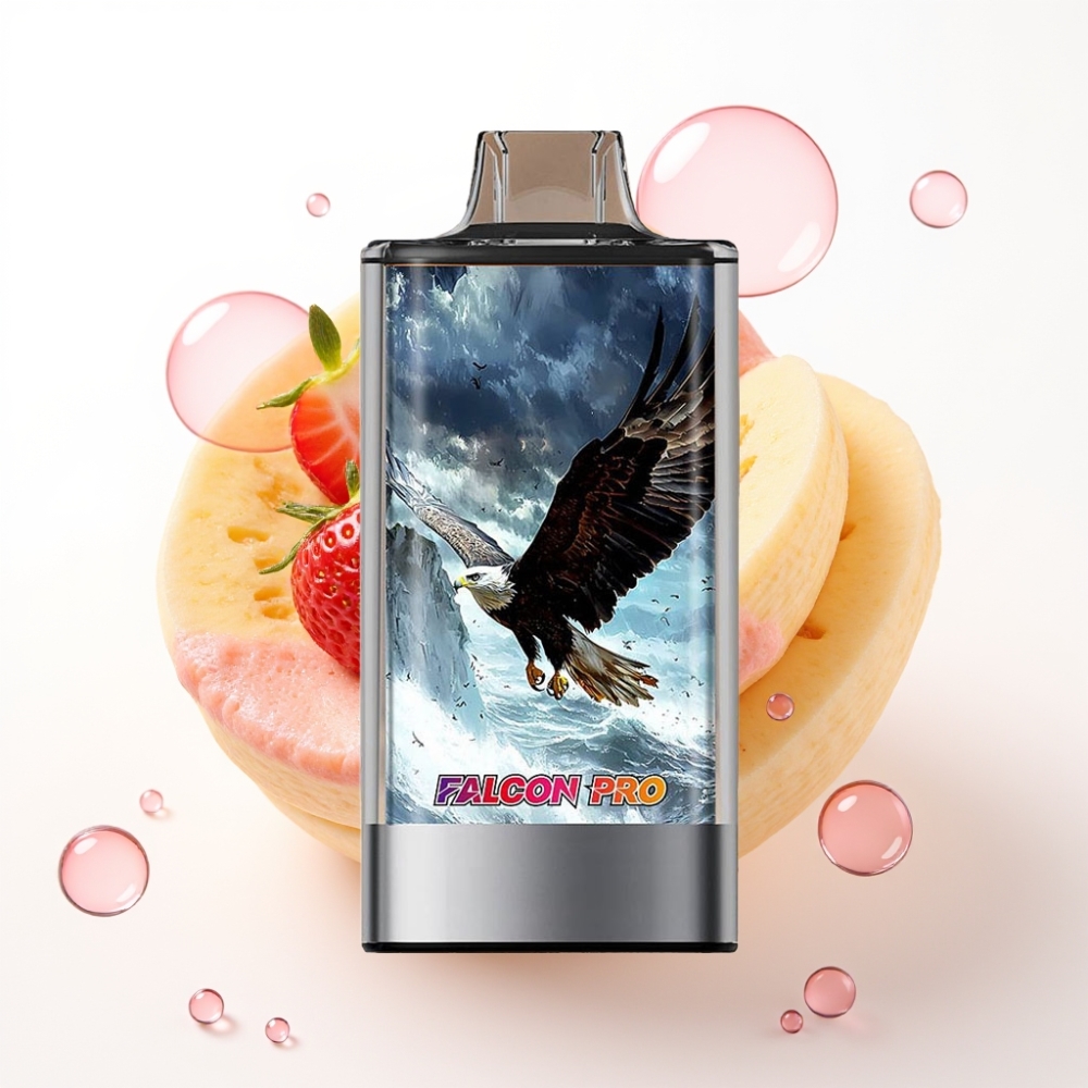 JNR Falcon Pro 28000 Disposable Vape Morango Banana 30ml 5% Nic Smart Display USB-C