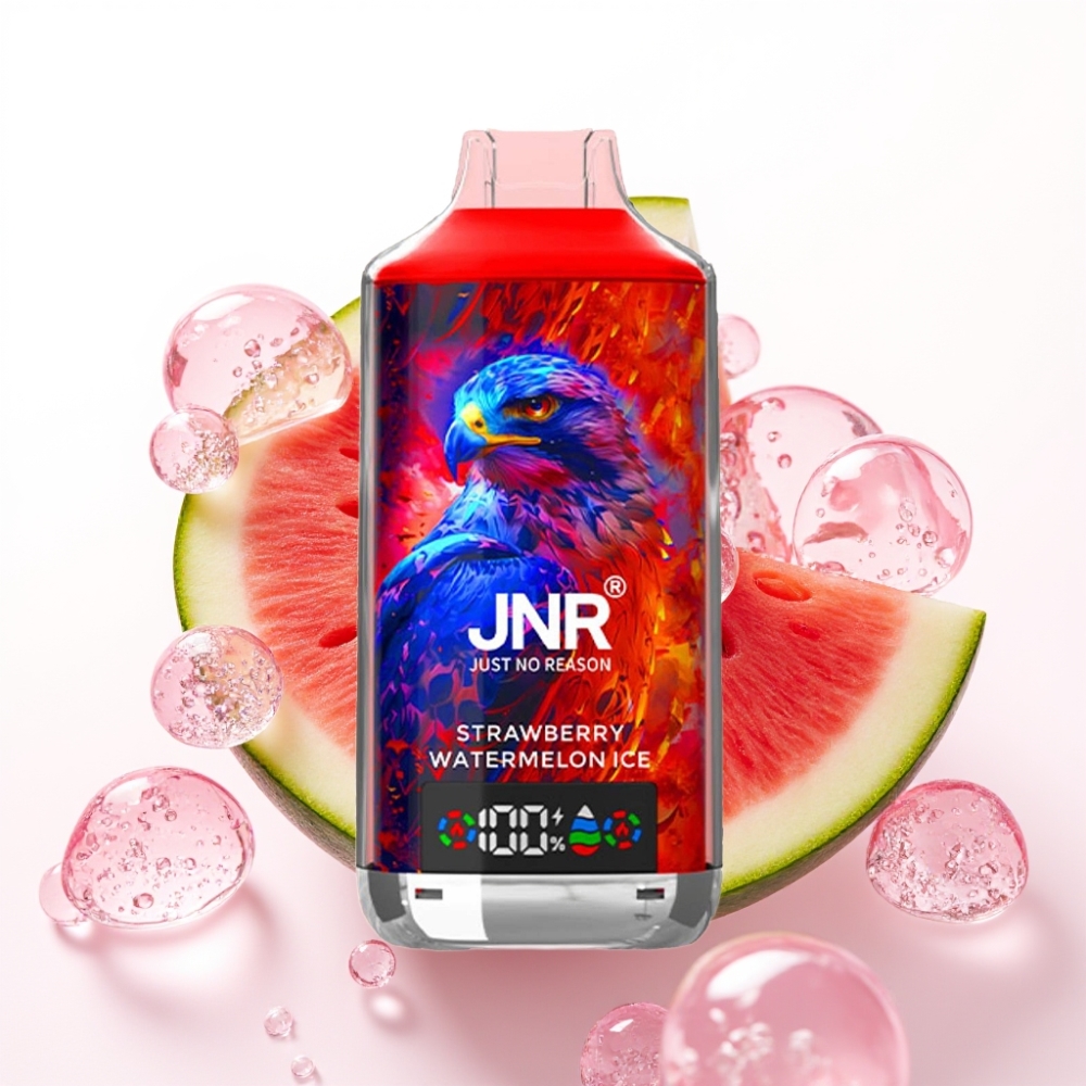 JNR Falcon X 18000 Puffs Vape Descansável Morango Melancia Gelo - 24ml, 750mAh, Dual Mesh Coil