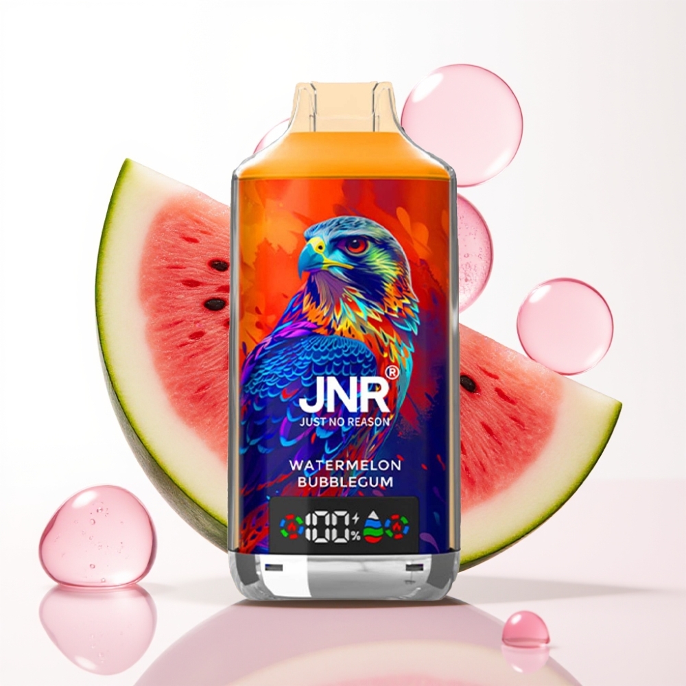 JNR Falcon X 18000 Puffs Vaporizador Descartável Melancia Chiclete, 24ml, 750mAh, Tipo-C