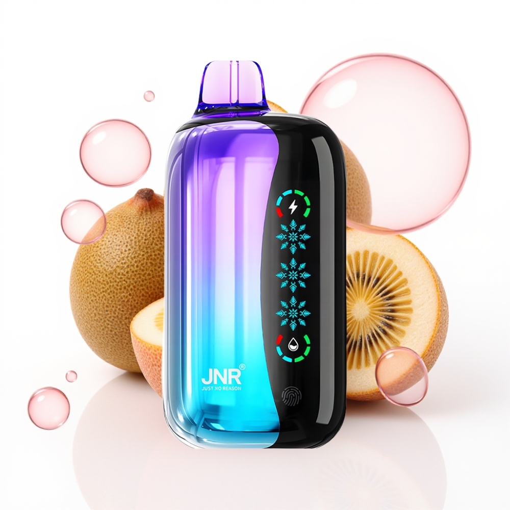 JNR Flex Ice 21000 Puffs Disposable Vape Kiwi Maracujá Goiaba com Tela Touch, Fluxo de Ar Customizável e Gelo Ajustável