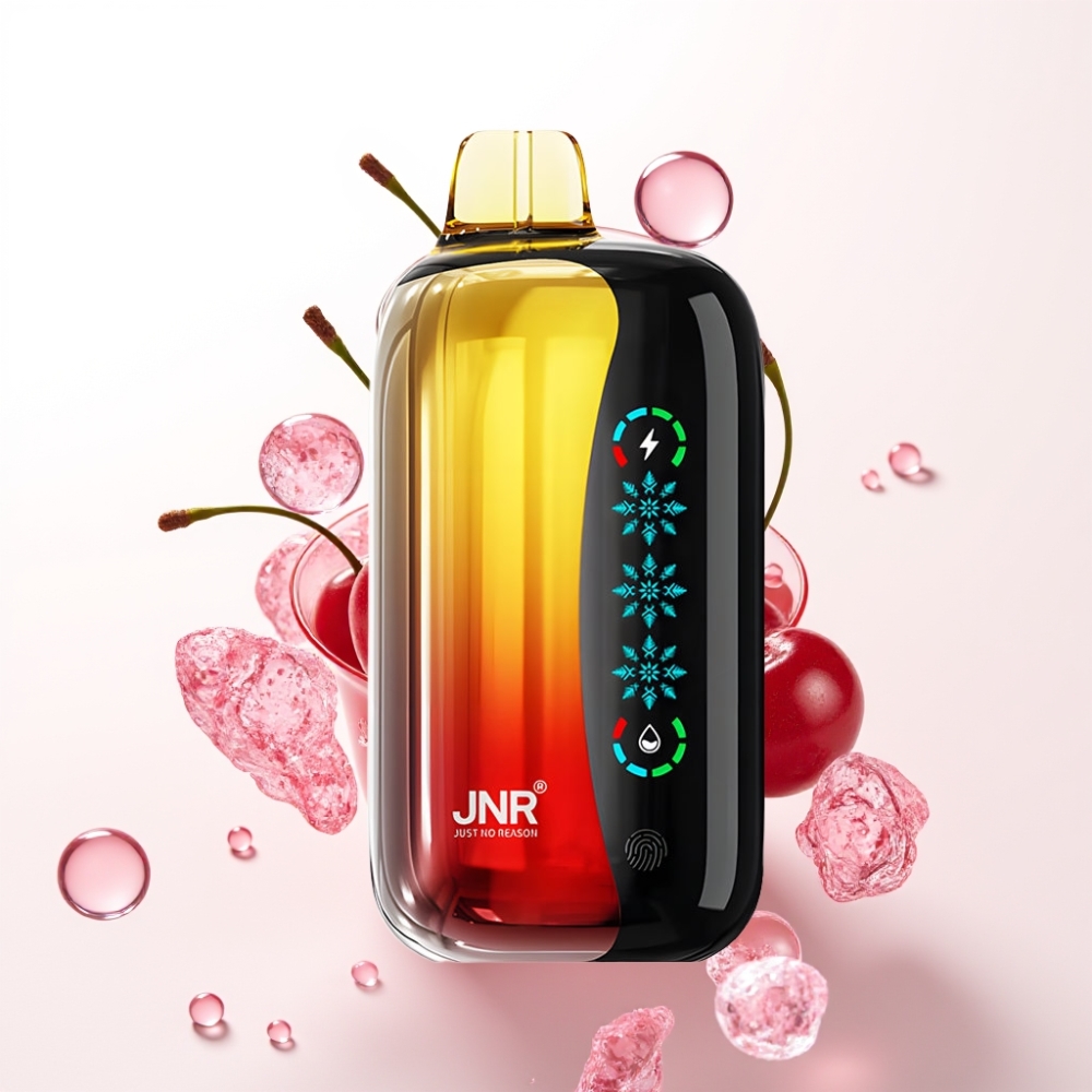 JNR Flex Ice 21000 Puffs Vape Descartável Cherry Cola com Toque de Gelo, Tela Touch, 26ml, Bateria 1000mAh, Tipo-C