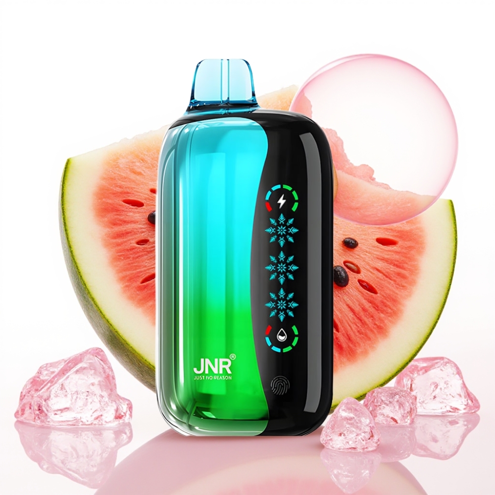 JNR Flex Ice 21000 Puffs Vape Descartável Kiwi Melancia Ice com Tela Touch, Fluxo de Ar Ajustável e Bateria 1000mAh