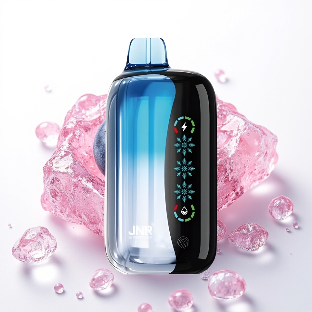 JNR Flex Ice 21000 Puffs Vape Descartável Mirtilo Gelado com Tela Touch, Fluxo de Ar Ajustável e Bateria 1000mAh