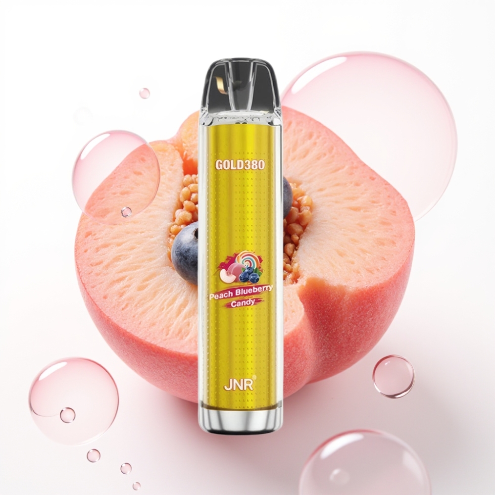 JNR Glod380 6000 Puffs 1500mAh 13ml Disposable Vape Pêssego Mirtilo
