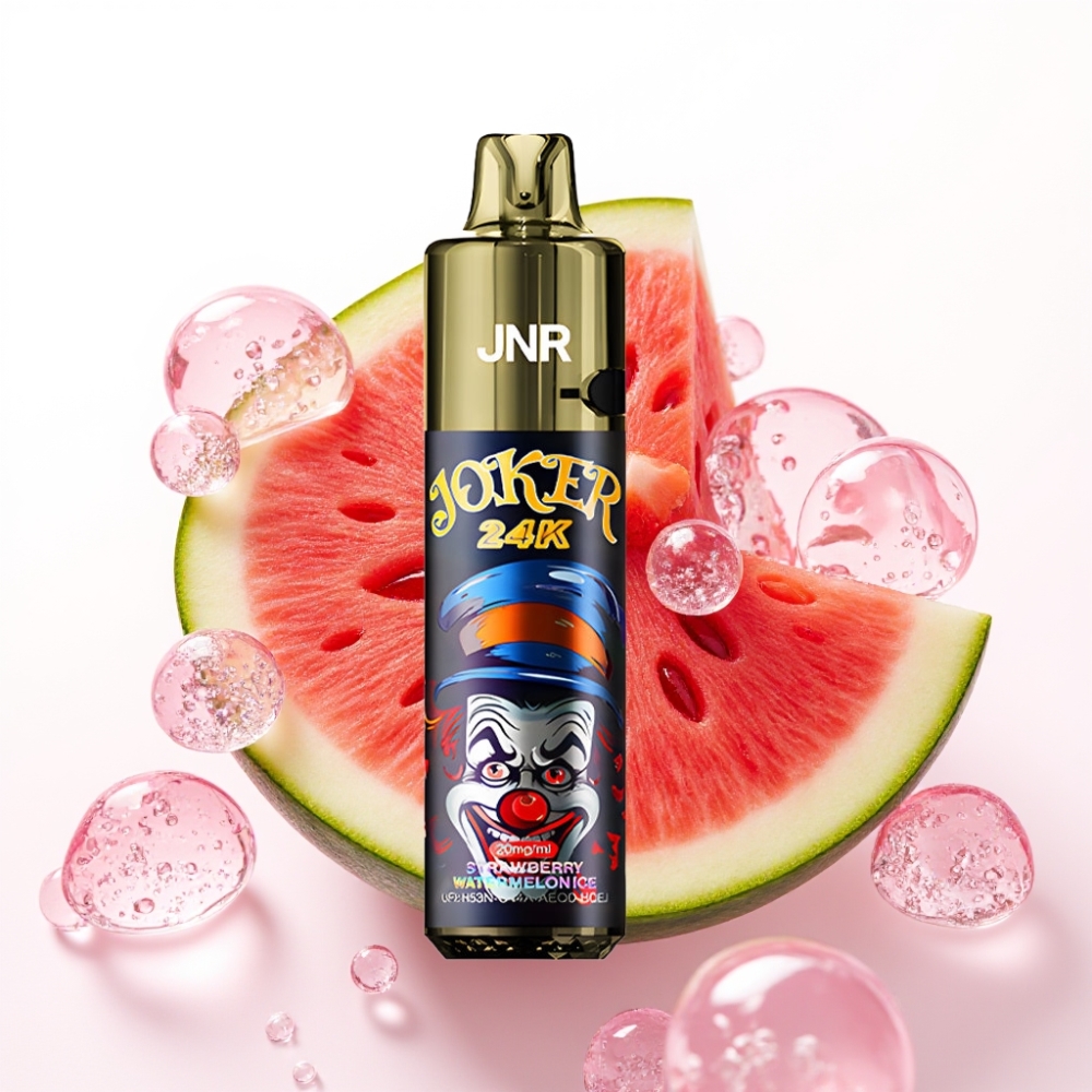 JNR Joker 24K Puffs Recarregável Pod 10ml + 800mAh Morango Melancia Gelo