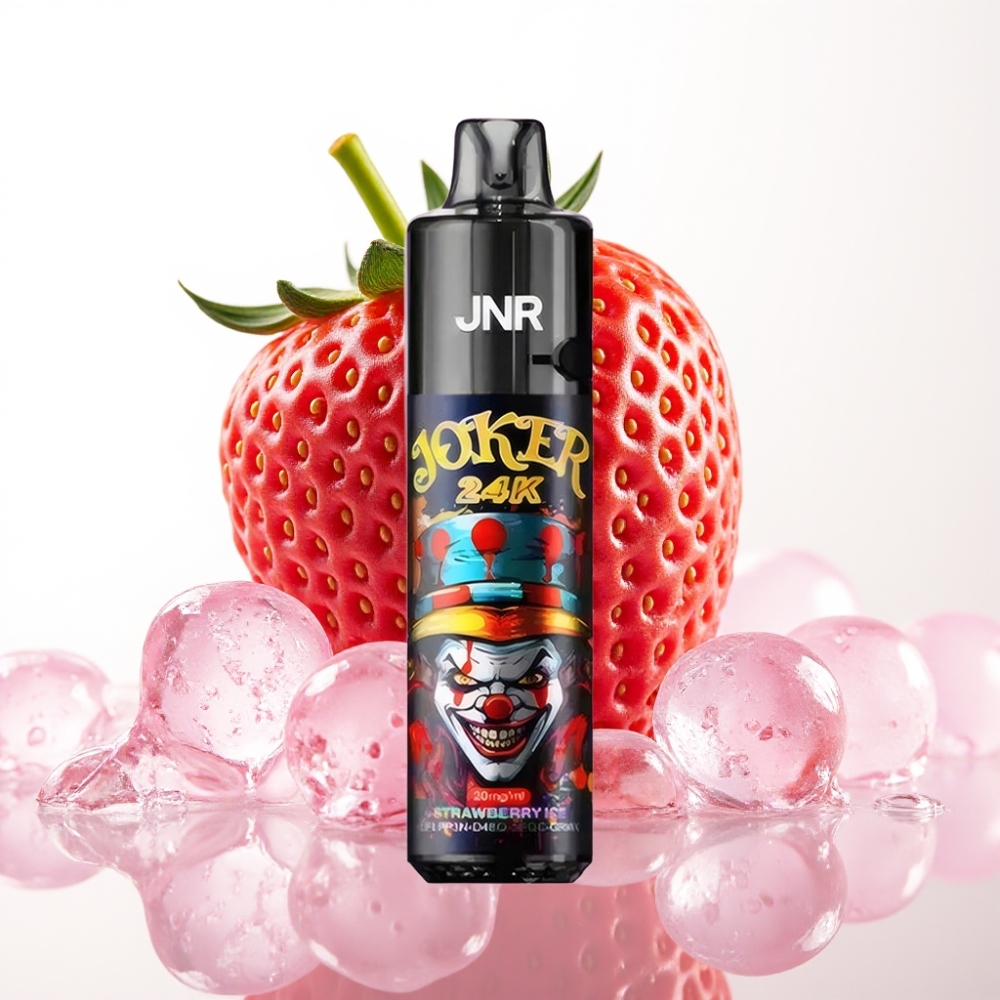 JNR Joker 24K Puffs Recarregável Pod 10ml Bateria 800mAh Tipo-C Morango Gelo