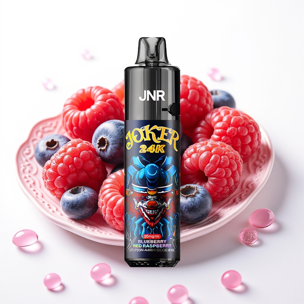 JNR Joker 24K Puffs Recarregável Pod 10ml Blueberry Framboesa Vermelha 800mAh Tipo-C