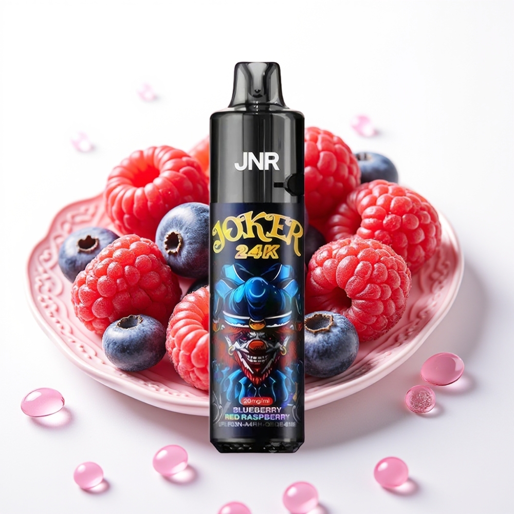 JNR Joker 24K Puffs Recarregável Pod 10ml Blueberry Framboesa Vermelha 800mAh Tipo-C