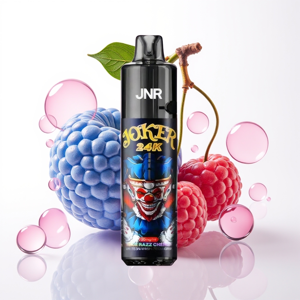 JNR Joker 24K Puffs Recarregável Vape Blue Razz Cereja 800mAh Tipo-C 2% Nicotina