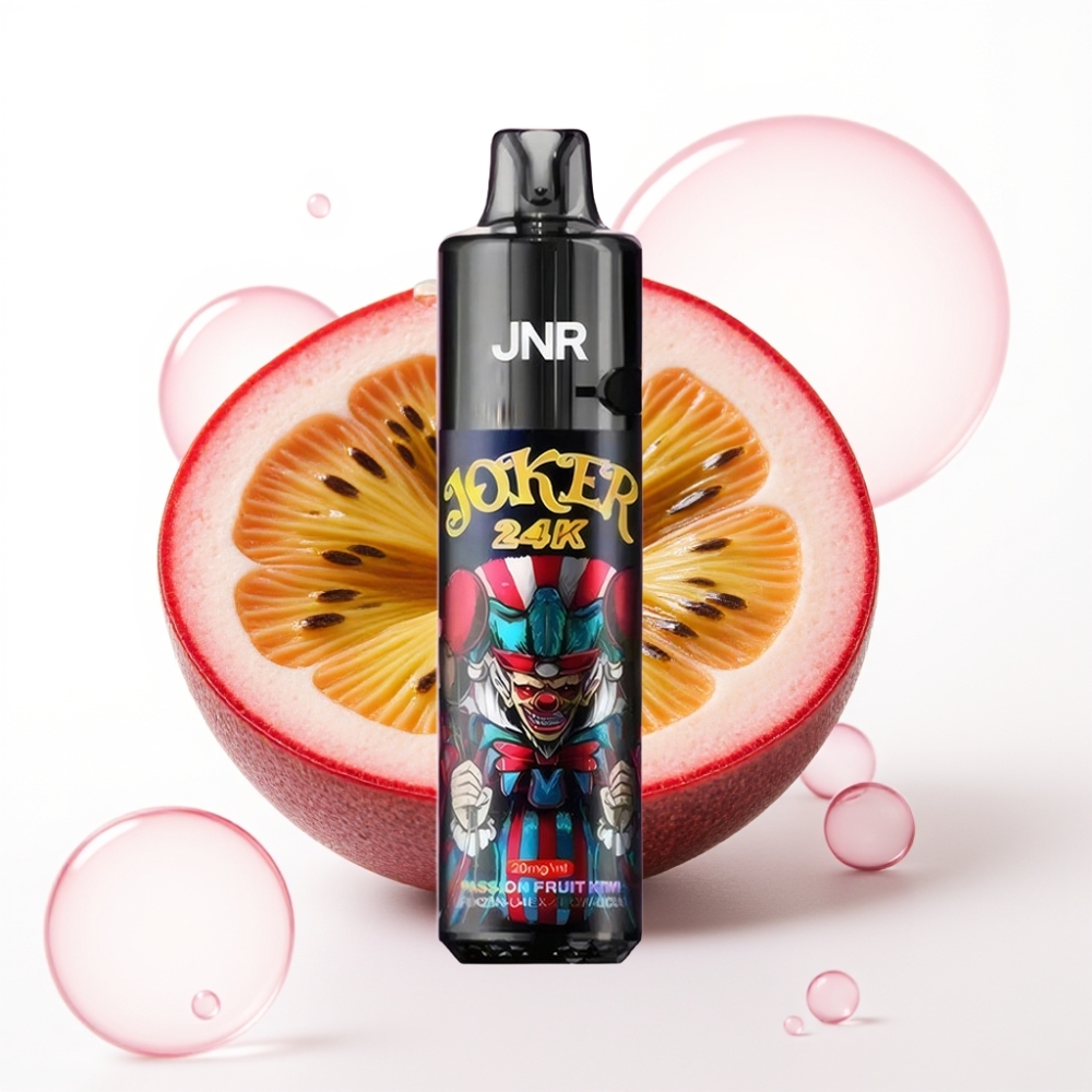 JNR Joker 24K Puffs Recarregável Vape Maracujá Kiwi 2% Nicotina 800mAh Tipo-C